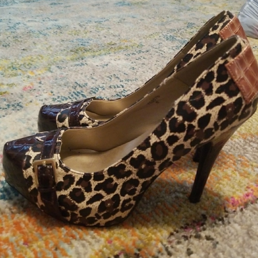 Leopard Print Heels - Size 6
